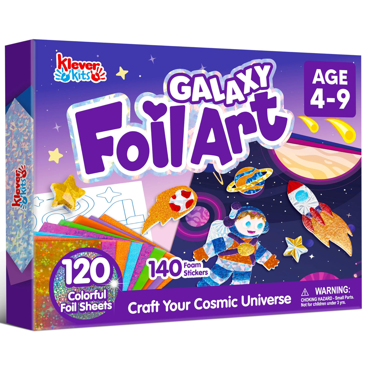 Klever Kits Outer Space foil art kit overview boosts mess-free creativity