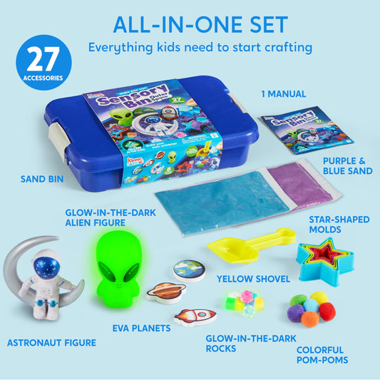 Klever Kits rocks sensory bin emphasizes textured exploration for space adventures