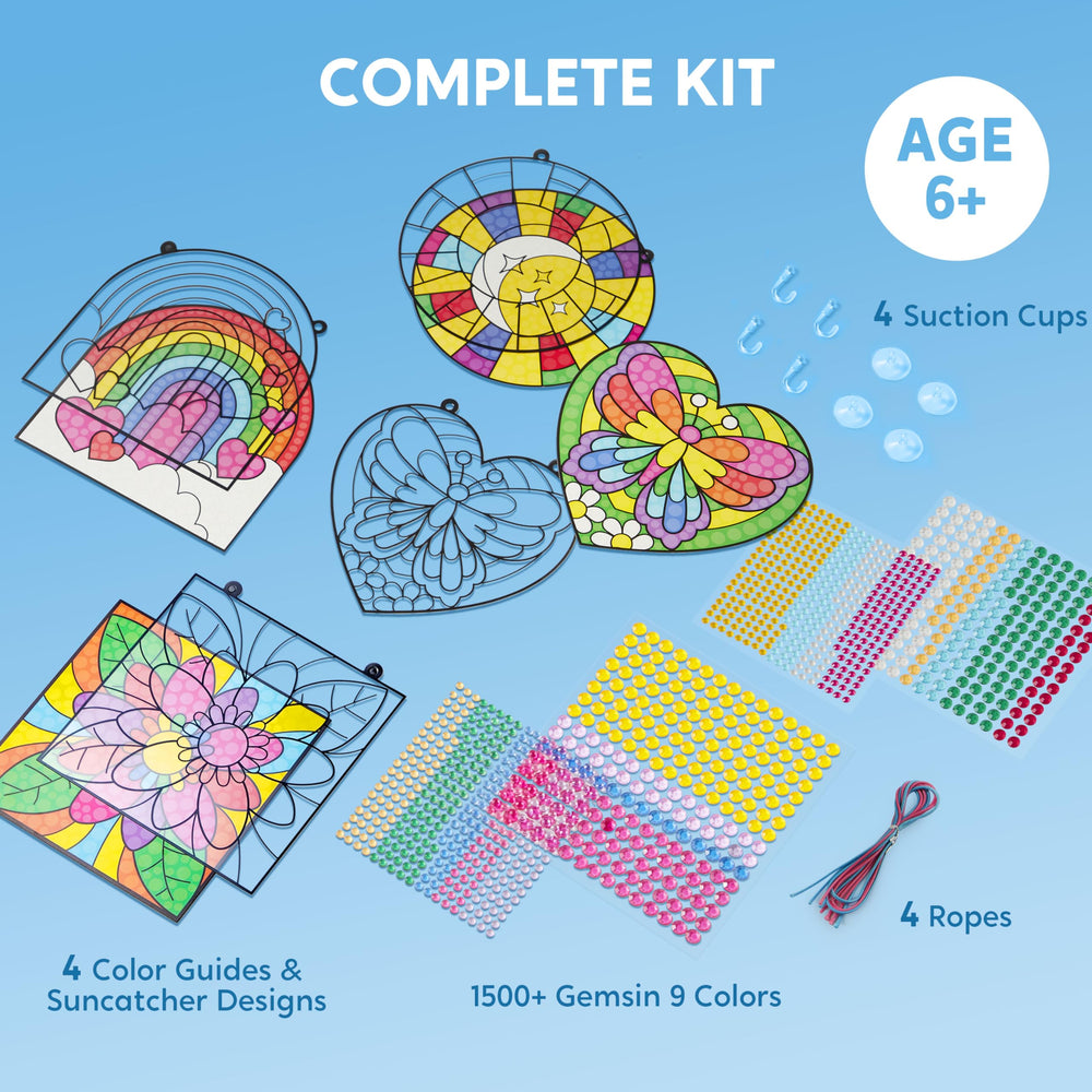 Klever Kits rainbow square suncatcher offers four shapes for varied crafts.