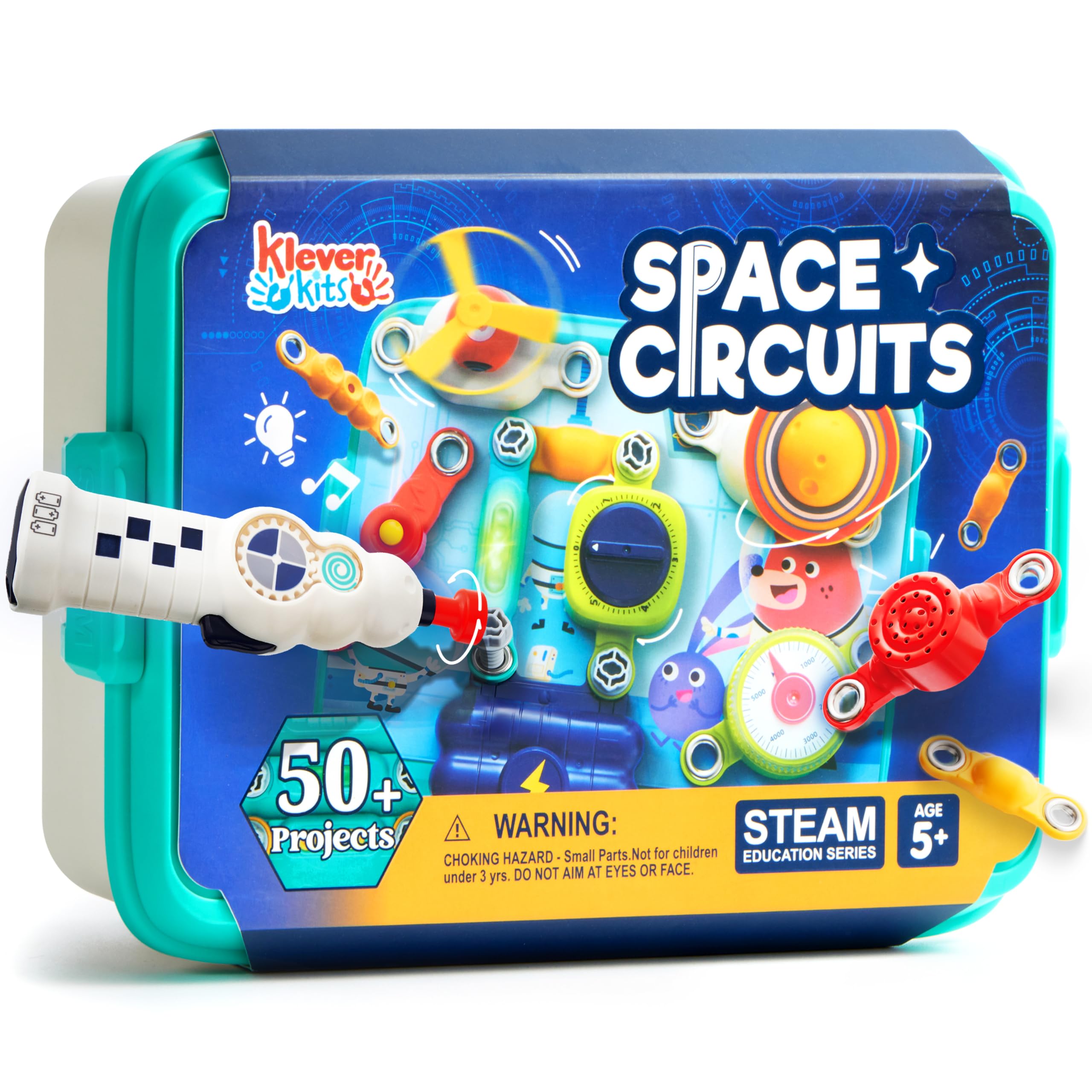 Klever Kits Space Circuit Adventure: kids activate lights in a space-themed project