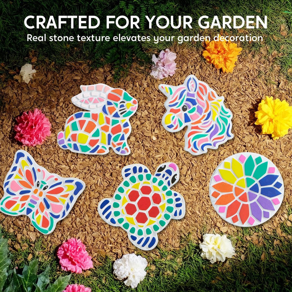 Klever Kits Stepping Stones Turtle design paint kit creates durable garden accents.