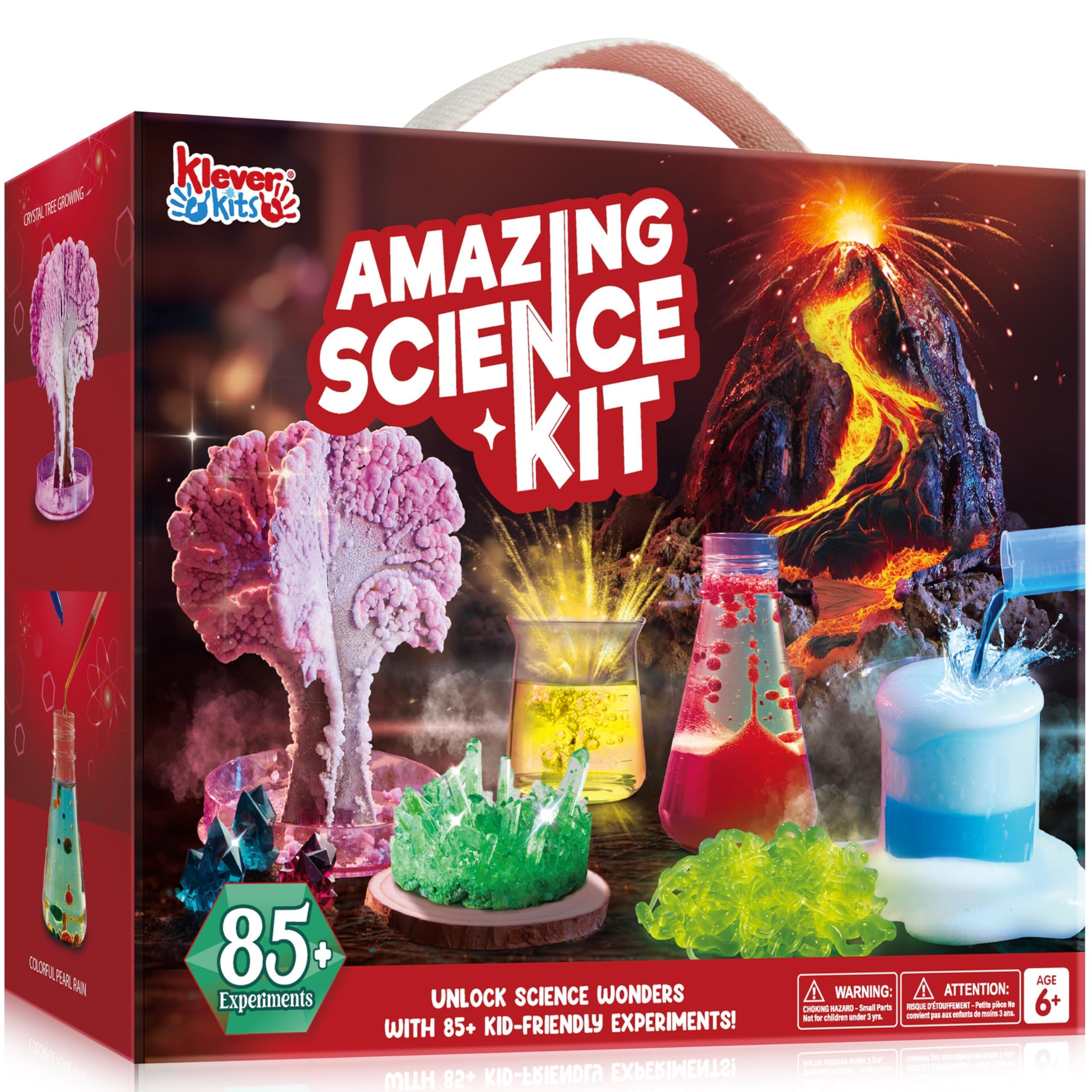 Klever Kits volcano eruption scene, engaging hands-on science for curious kids.