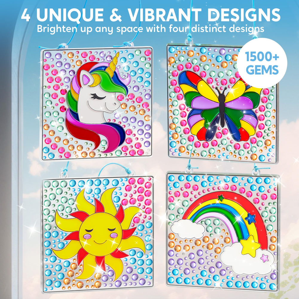 Klever Kits rainbow diamonds brighten the window with colorful light play.