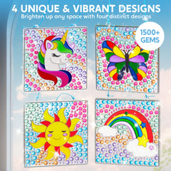 Klever Kits rainbow diamonds brighten the window with colorful light play.