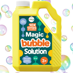 Klevly 32oz iridescent bubble solution refill ready to use for instant outdoor fun.