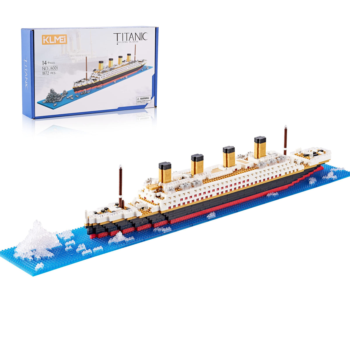 KLMEi Titanic micro blocks assembly close-up highlighting intricate details for focused building