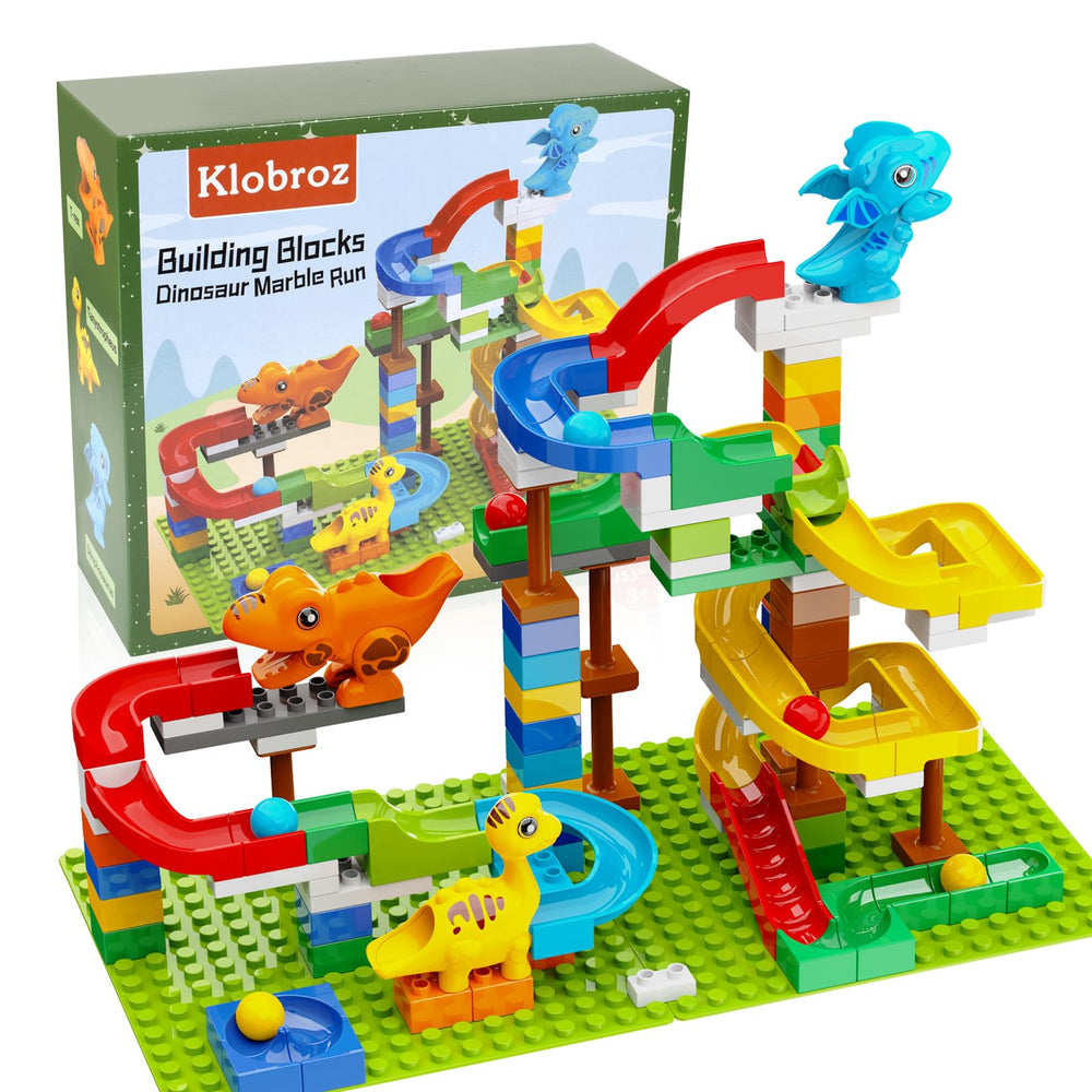 Klobroz dinosaur marble run baseplates for expansive track building