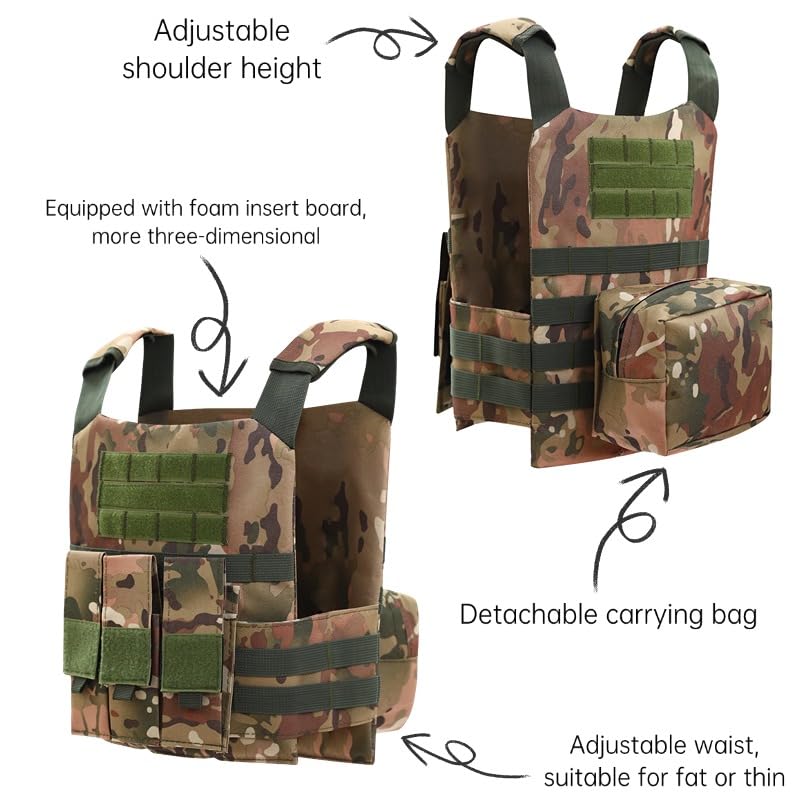Klocerg army costume boy tactical vest, adds realistic depth to role-play adventures.