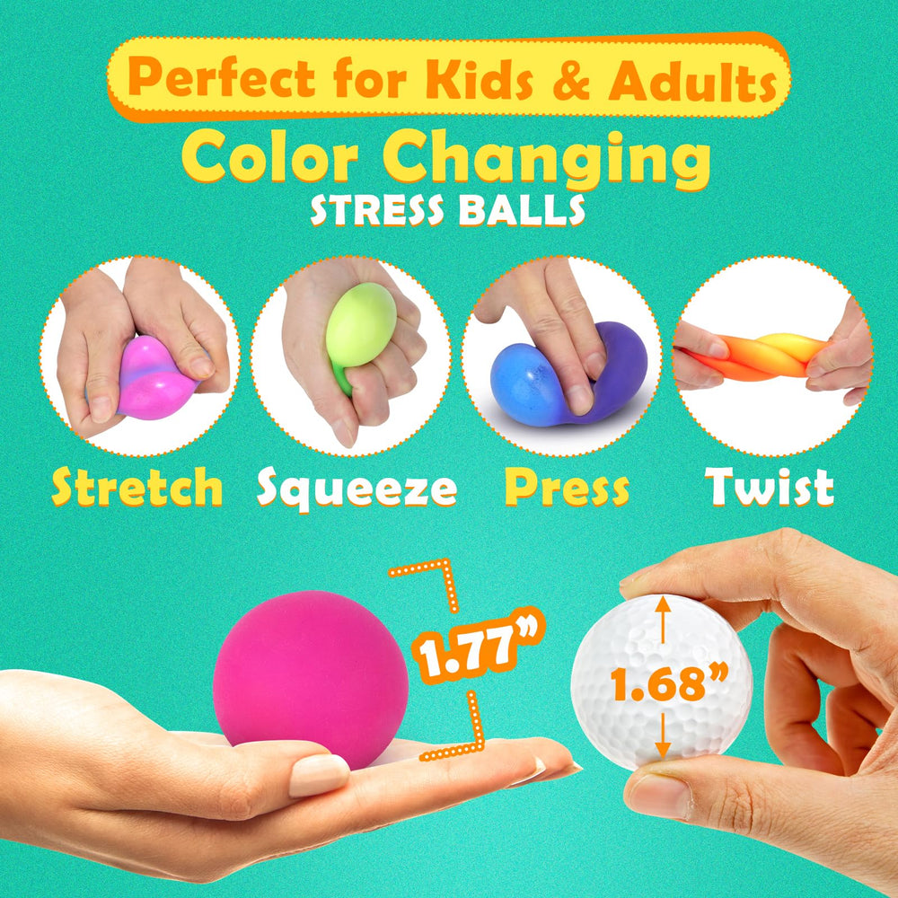 KLT color-changing stress ball on desk aids concentration and calm.