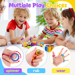 KLT fidget ring in bright colors stimulates engagement during learning activities.