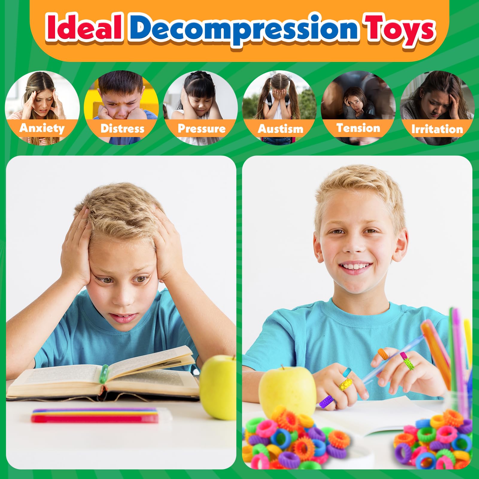 KLT fidget rings bulk 50-pack ideal for classroom rewards