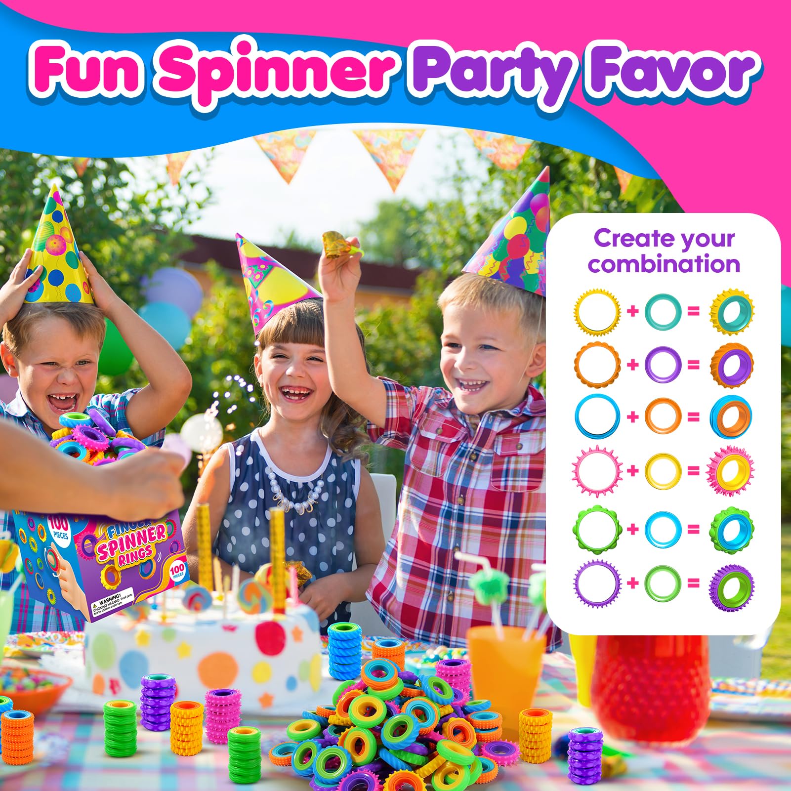 KLT Fidget Rings colorful assortment supports creative play and easy gifting.