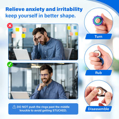 KLT fidget rings inner rolling mechanism close-up with discreet stress relief