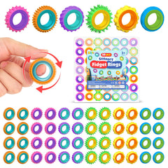KLT fidget rings multi-color pack offer portable sensory fun for kids.