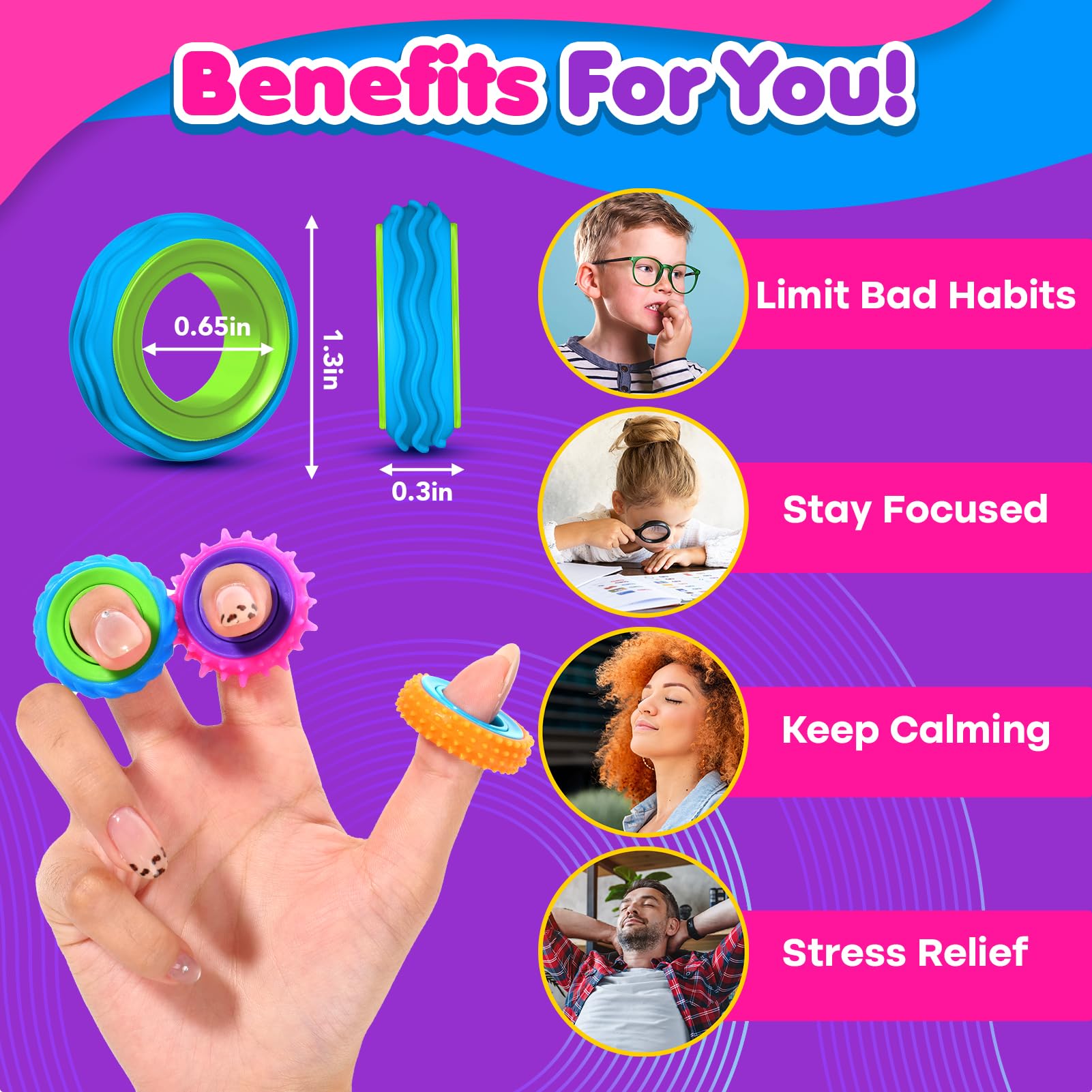 KLT Fidget Rings waterproof and easy to clean for daily use.
