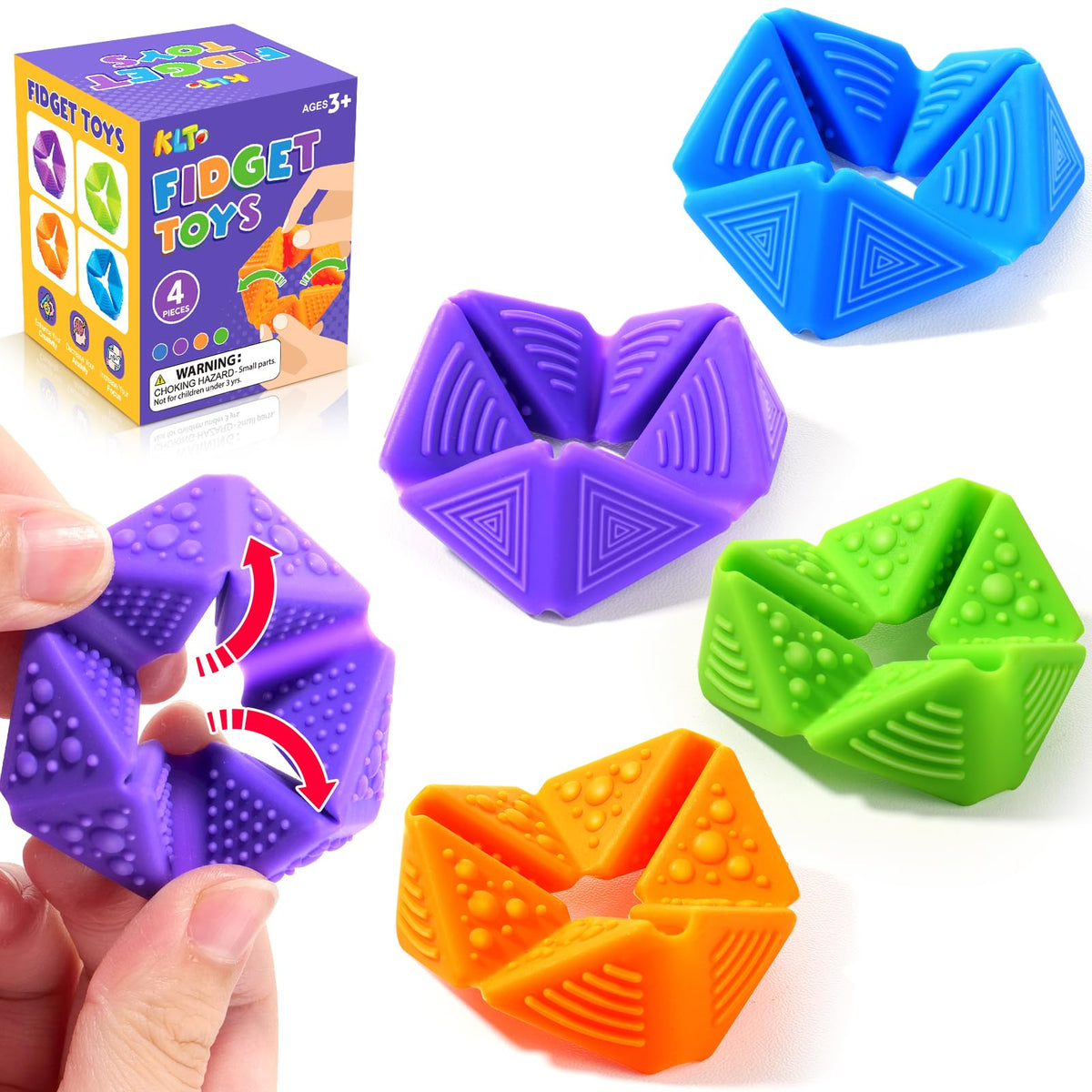 KLT flip cube textures front view shows tactile surfaces for calm sensory play