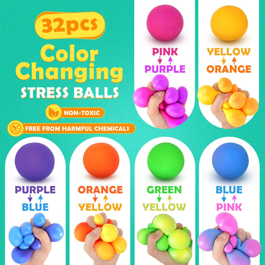 KLT mini squishy ball close-up showing color shifts for sensory play.