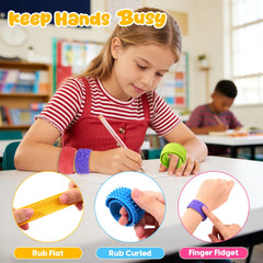 KLT textured silicone bracelet close-up highlighting textures for sensory input
