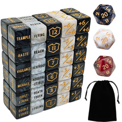 KLURXZGYPTH 63pcs MTG counter dice set in marble, easy for quick references.