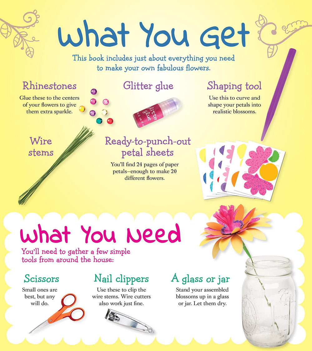 Klutz Fabulous Flowers Petal Pieces ready for colorful DIY blooms