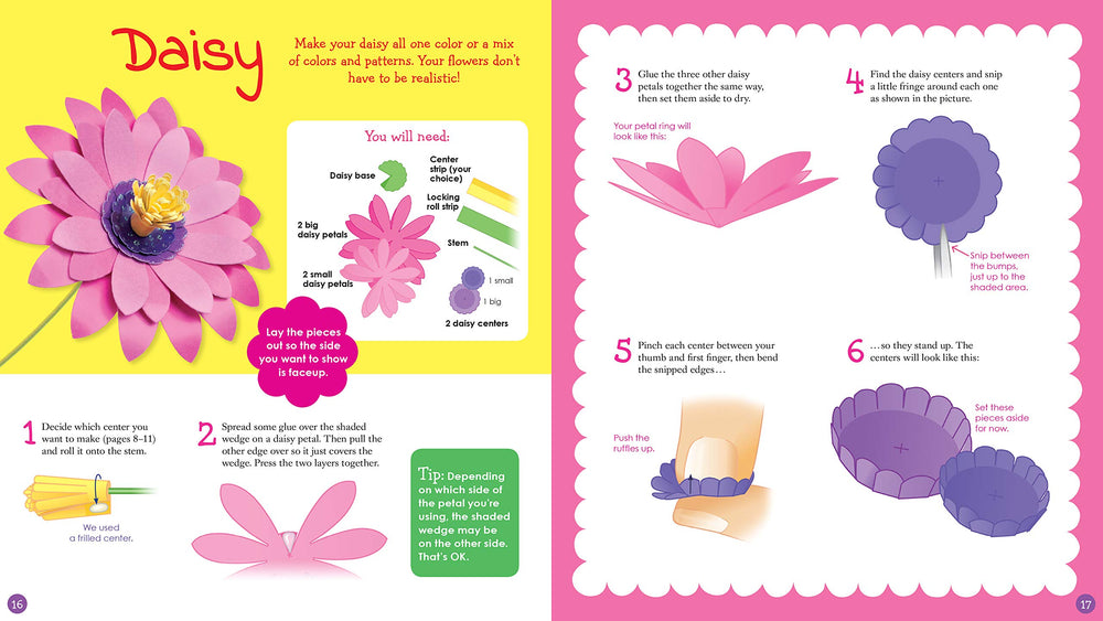 Klutz Fabulous Flowers Stem and leaf components for sturdy craft florals