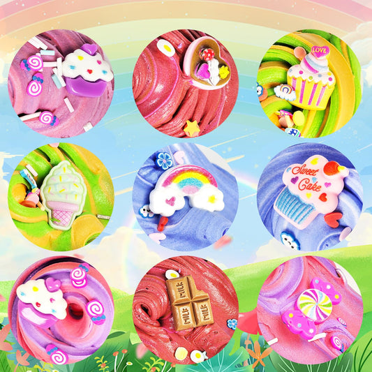 KMBTQRE Butter Slime Kit cupcake containers for organized slime storage