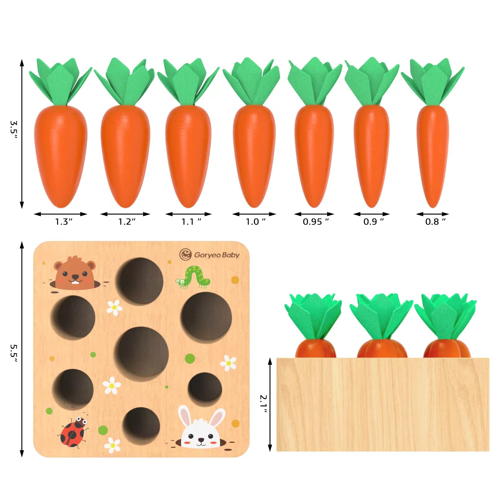 KMTJT carrot harvest game side view showing holes for matching pieces