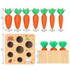 KMTJT carrot harvest game side view showing holes for matching pieces