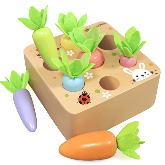 KMTJT Macron carrot harvest game wooden board with holes for sorting practice