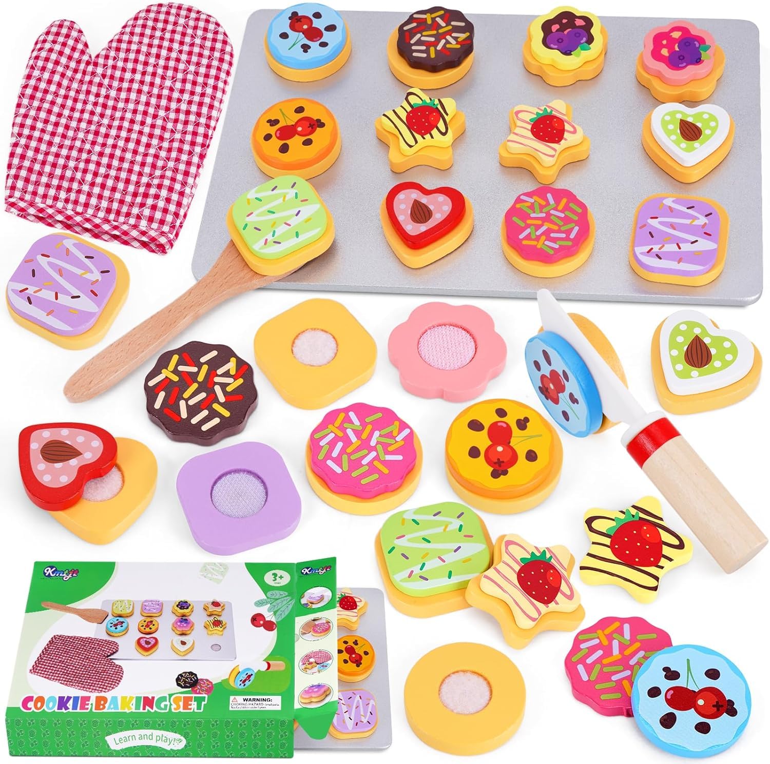 KMTJT slice-and-bake wooden cookies set for imaginative play