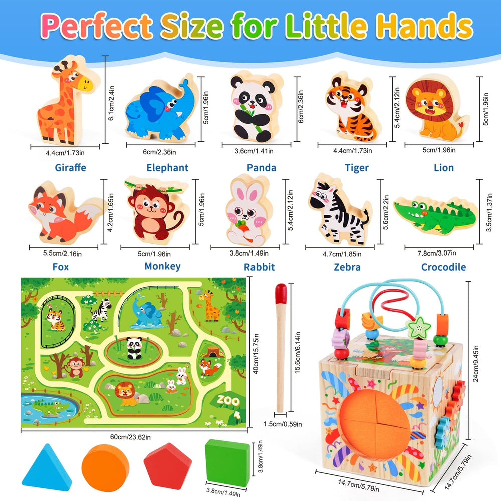 KMTJT Wooden Activity Cube baby xylophone encourages auditory exploration and early rhythm.