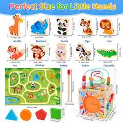KMTJT Wooden Activity Cube baby xylophone encourages auditory exploration and early rhythm.