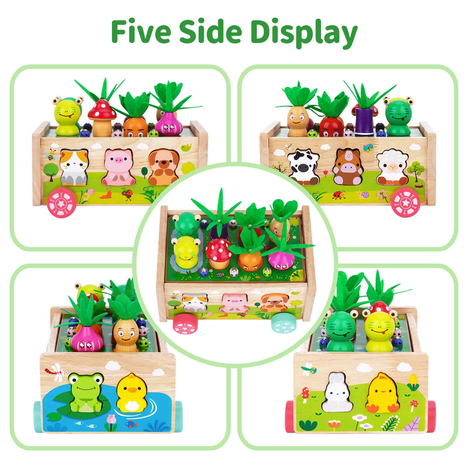 KMTJT wooden animal collection supports sorting and fine motor play.