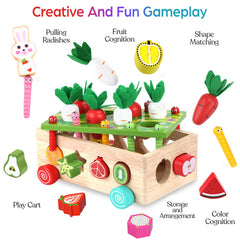 KMTJT wooden carrots and worms set for motor skills and imaginative play
