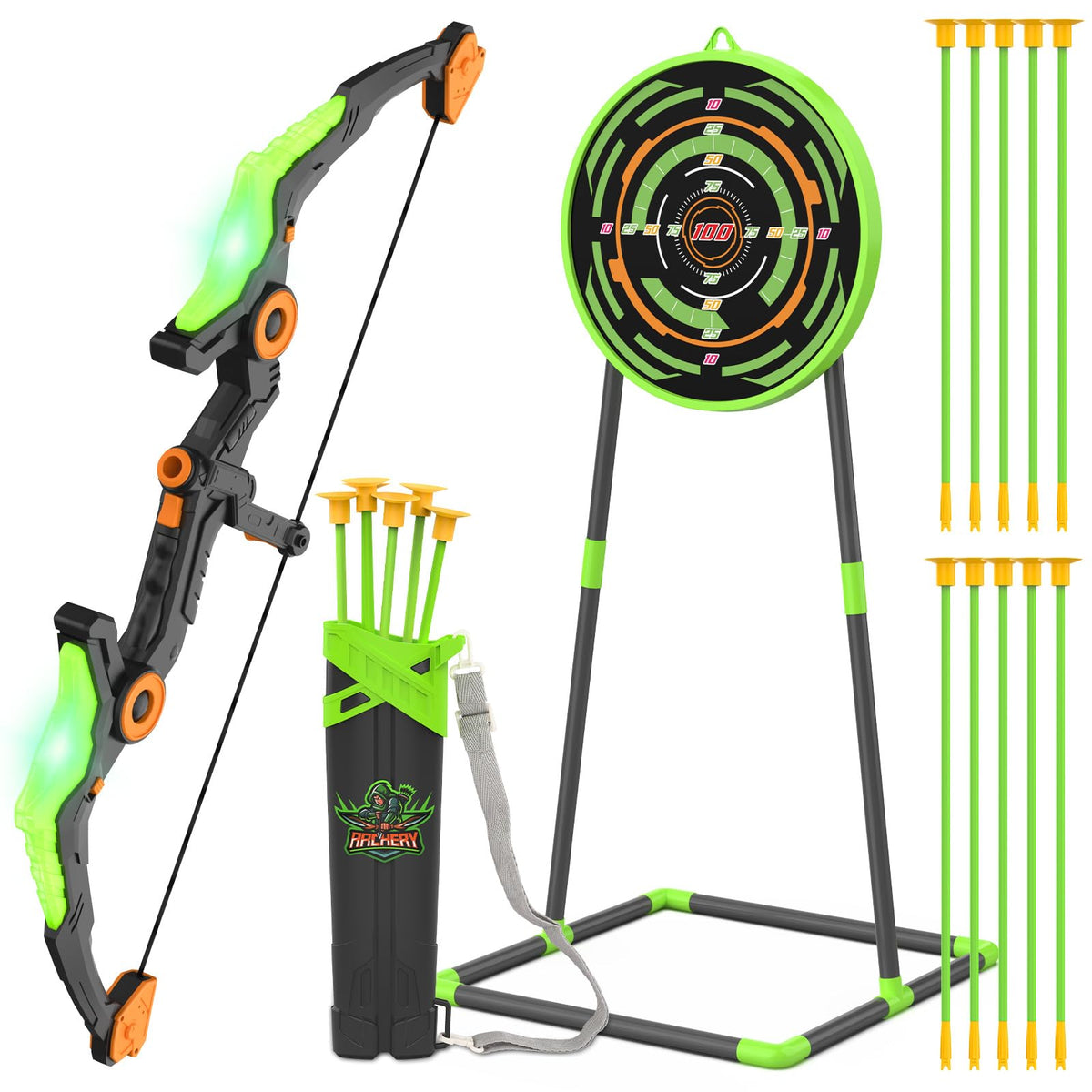 Kmuxilal kids bow with LED light for exciting night play.