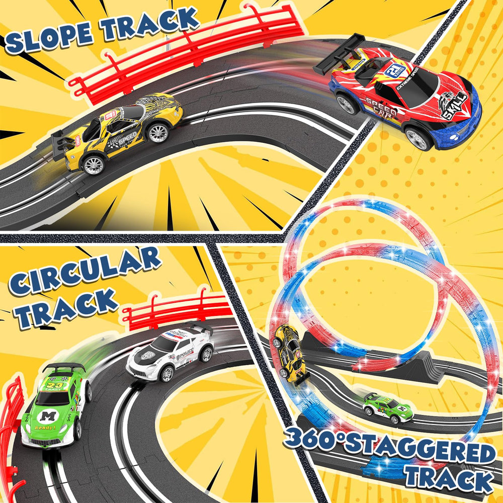 Kmuxilal LED flash tracks enhance the race visuals during play