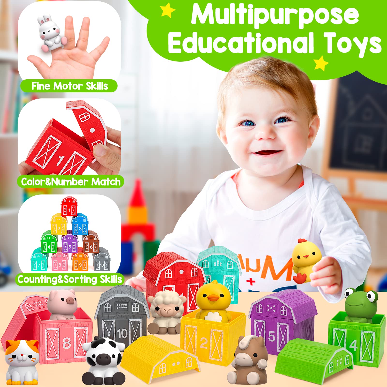 KMUYSL animal figures close-up highlighting small-hand grip for motor play