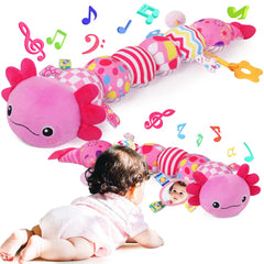 KMUYSL axolotl plush toy with crinkle and rattles for sensory play