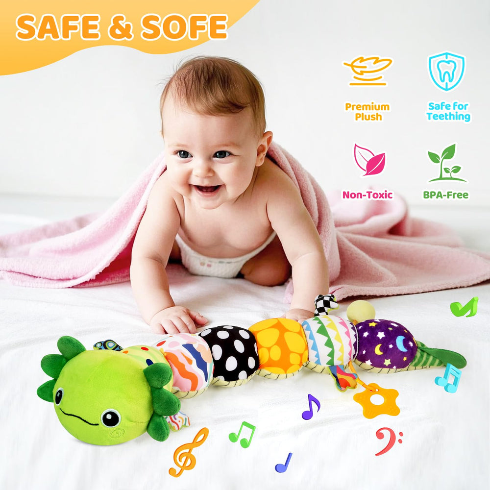 KMUYSL axolotl toy during tummy time for exploration