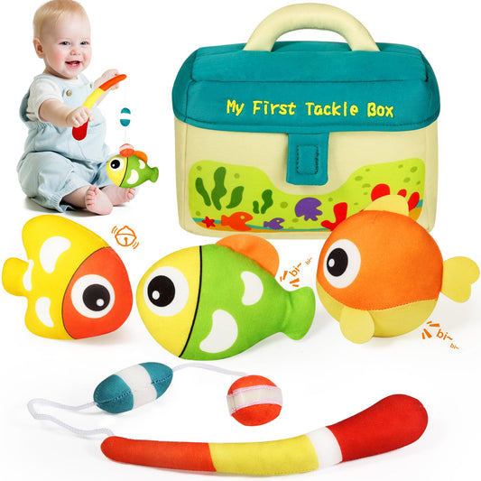 KMUYSL tackle box toy with soft fabric, safe for newborn play and exploration.