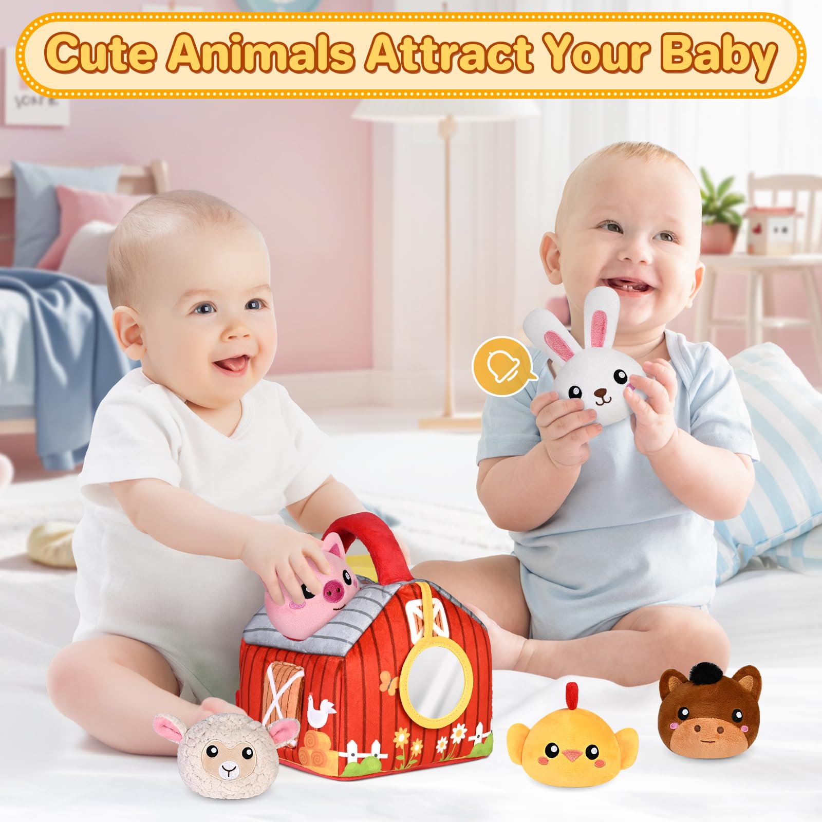 KMUYSL plush chick with squeaker for auditory engagement
