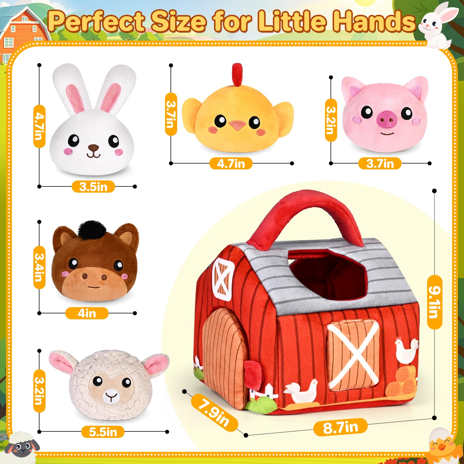 KMUYSL plush piglet with crinkle and rattle for busy hands