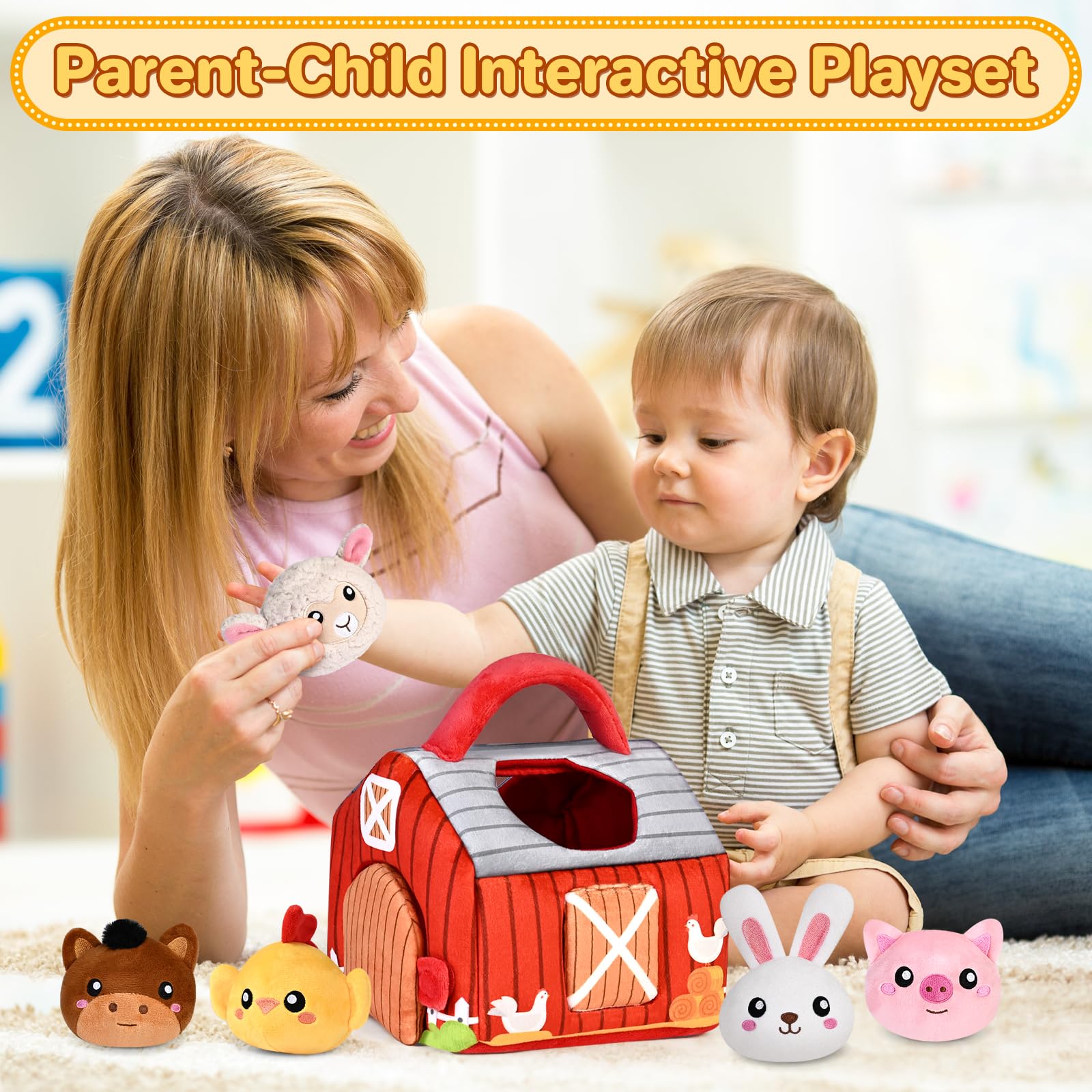KMUYSL barn toy with handle for on-the-go play
