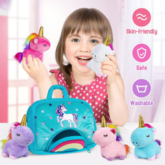 KMUYSL blue unicorn plush ideal for tea parties and gentle snuggles.