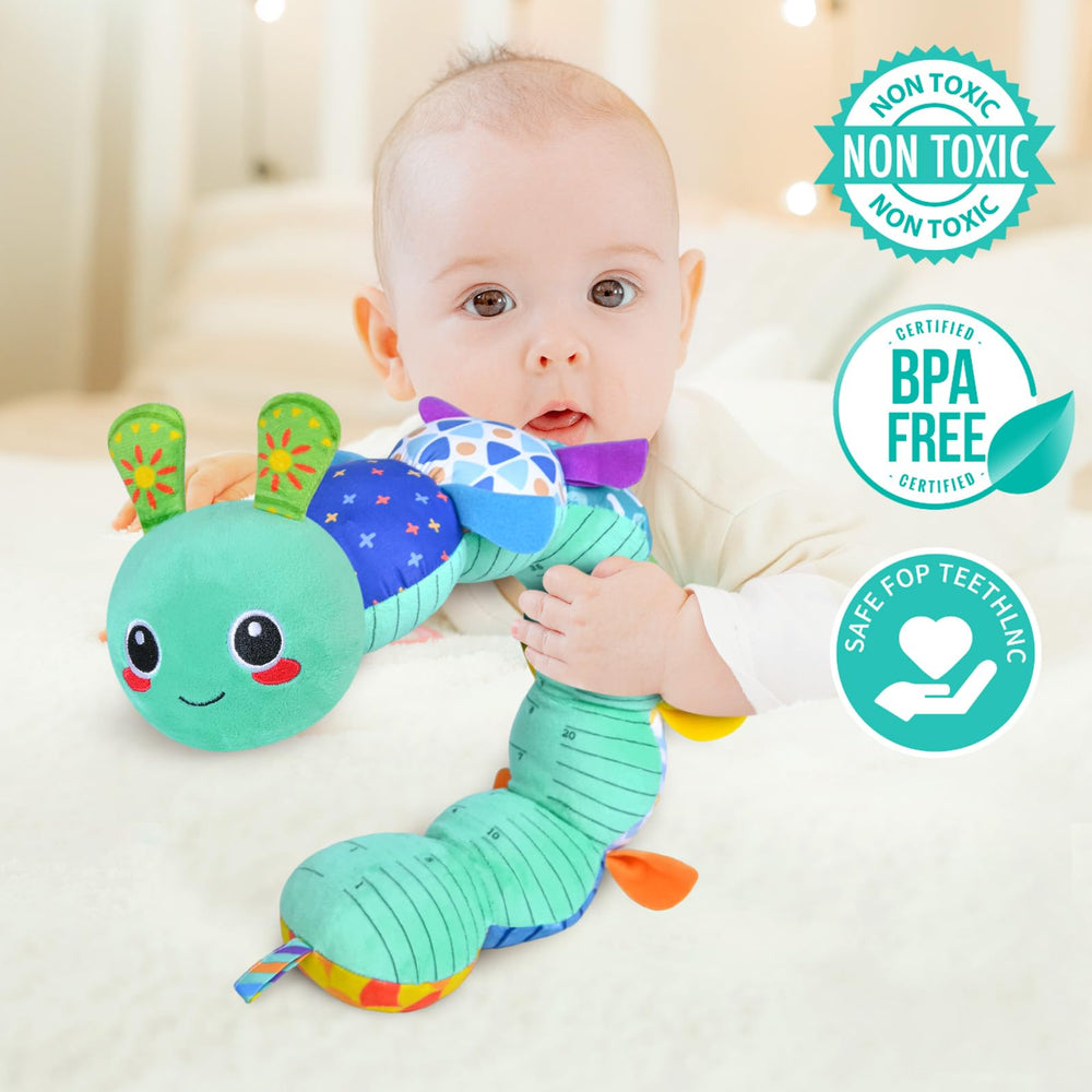 KMUYSL caterpillar tummy with measurement scale encourages growth tracking during cuddles.