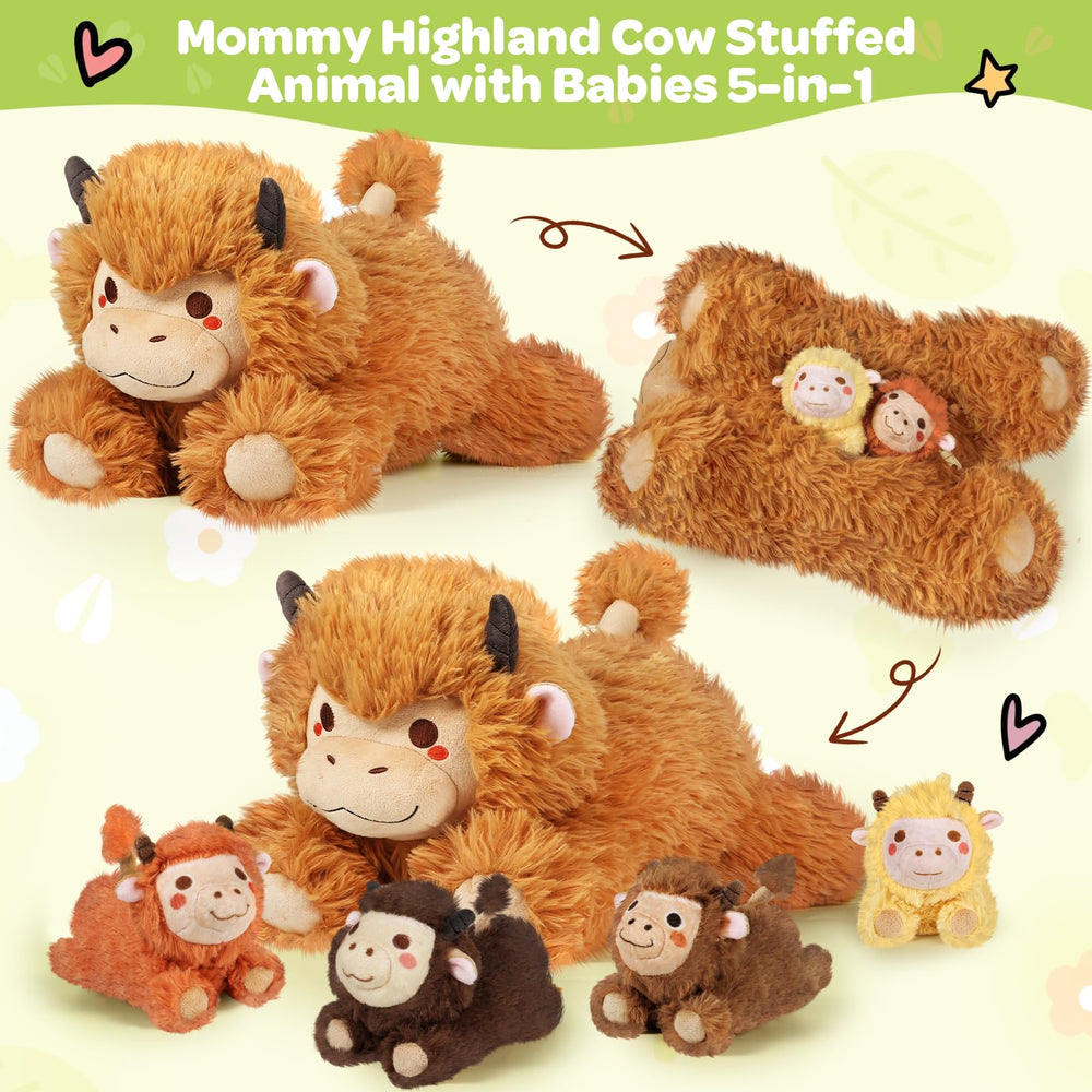 KMUYSL Highland Cow four calves revealed for imaginative play scenarios