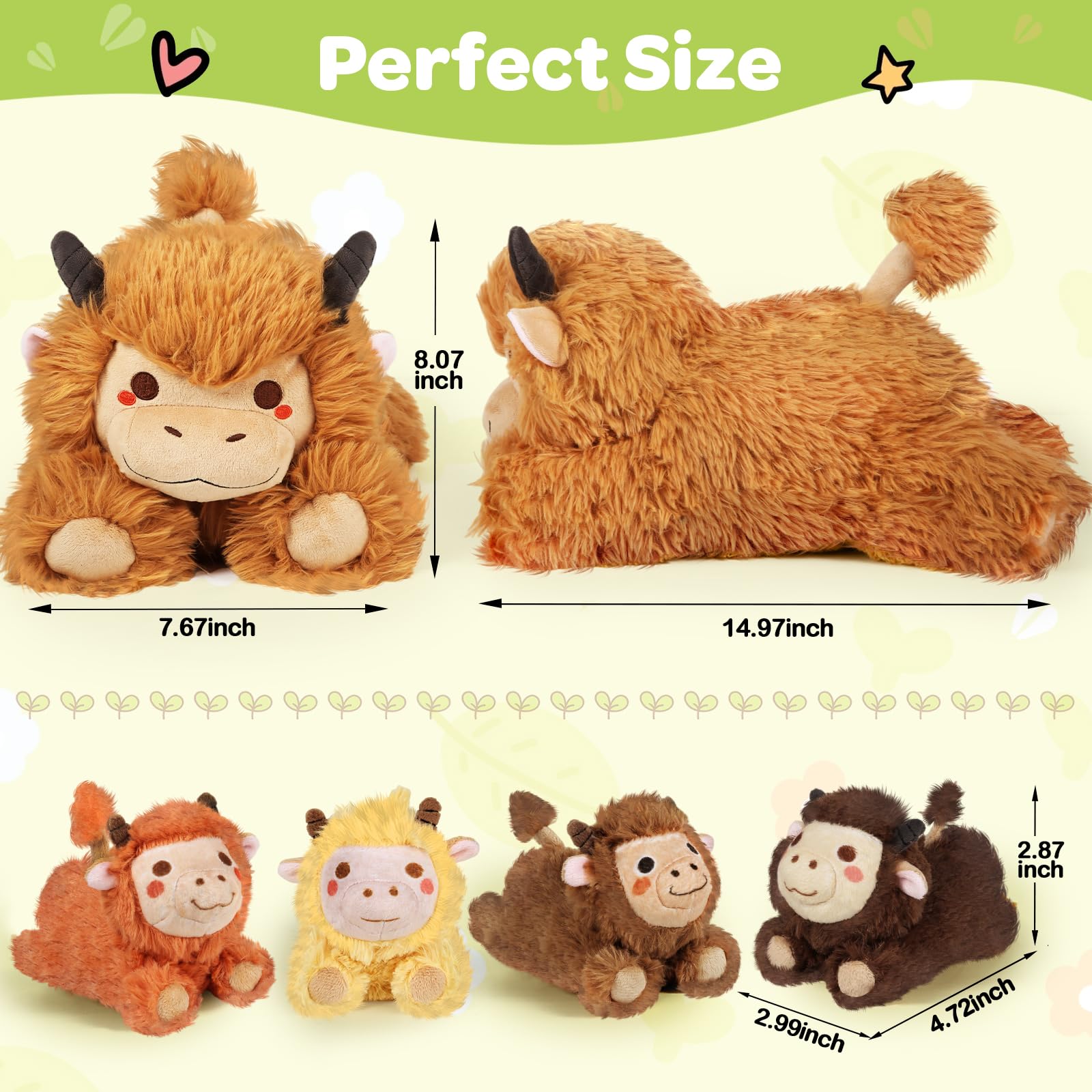 KMUYSL Highland Cow soft fabric texture for gentle hugs