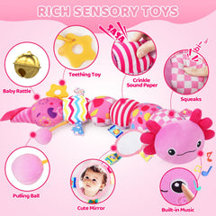 KMUYSL axolotl plush toy lullaby feature when eyes are pressed