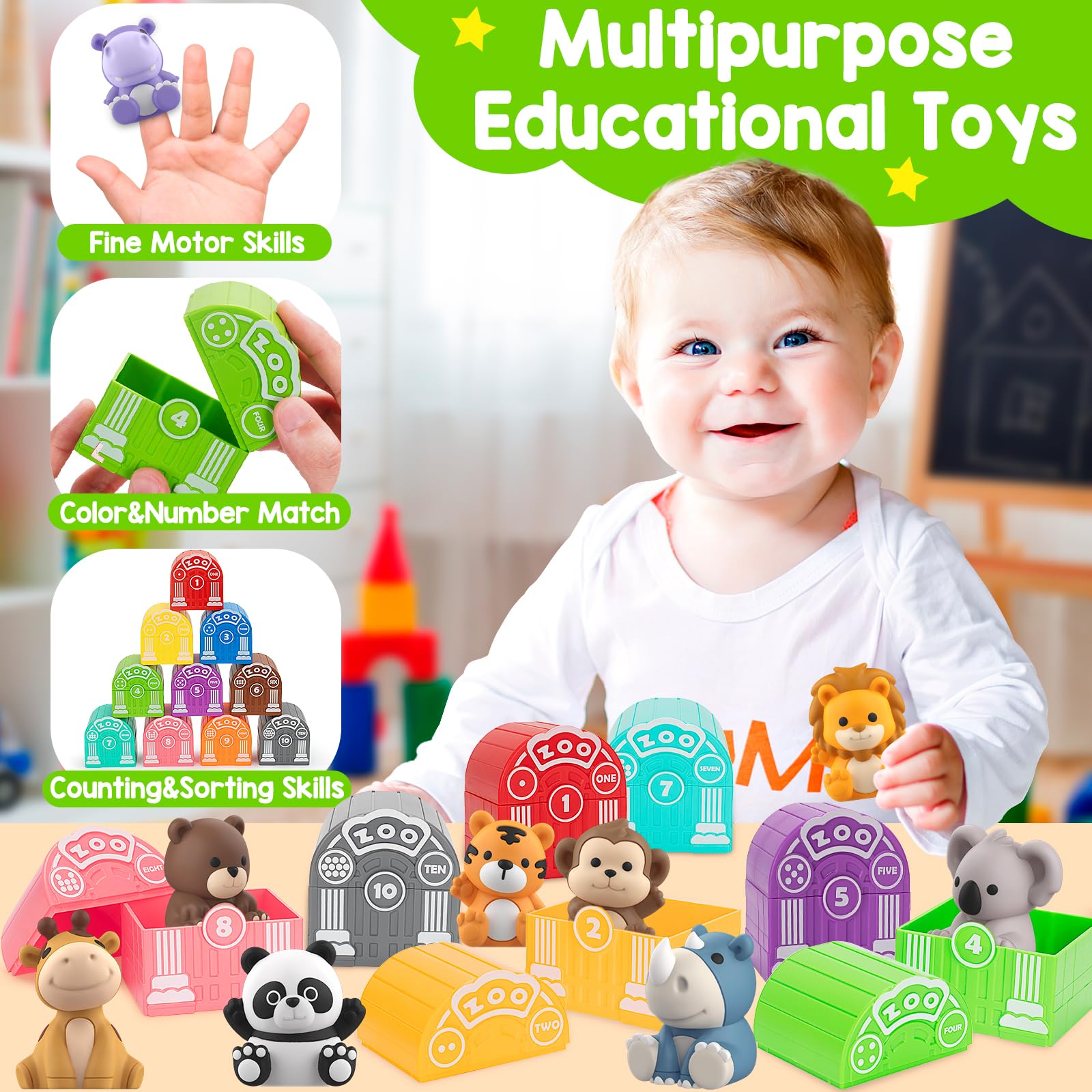 KMUYSL safari lion figure helps with counting practice in playful scenarios.