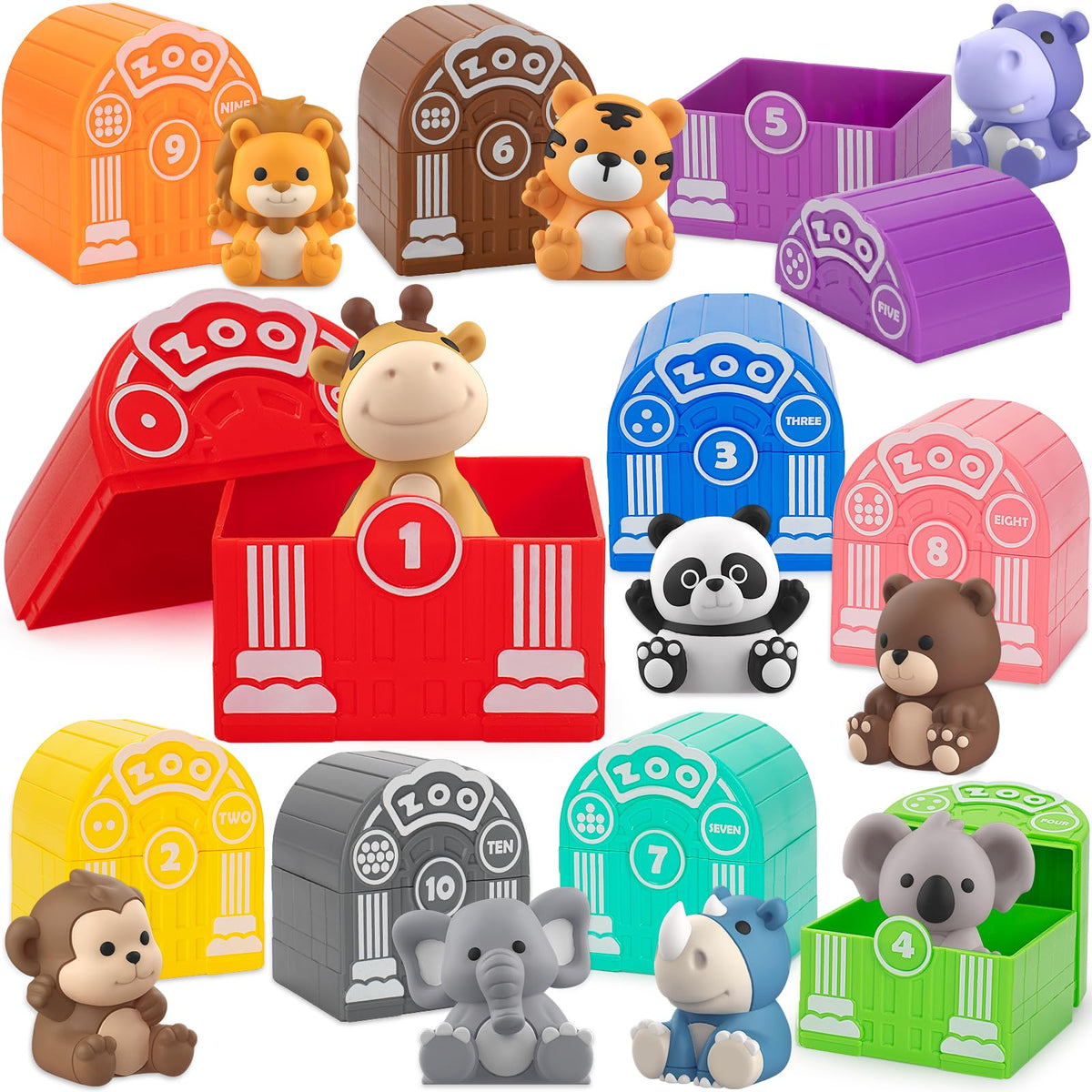 KMUYSL safari panda figure for toddler tactile play and color recognition.